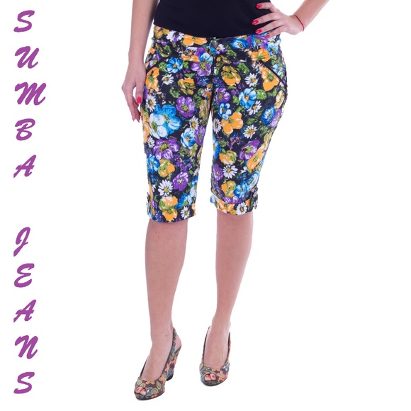 Sumba Jeans Pants - Women Capri Shorts, CP-1309, Spring Sensation